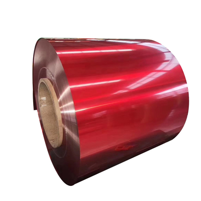 ม้วน PPGI สีแดง RAL 600 มม. MTC ม้วนเหล็กชุบสังกะสีเคลือบสี