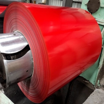 Merah RAL 600mm PPGI Coil MTC Prepainted Galvanized Steel Coil